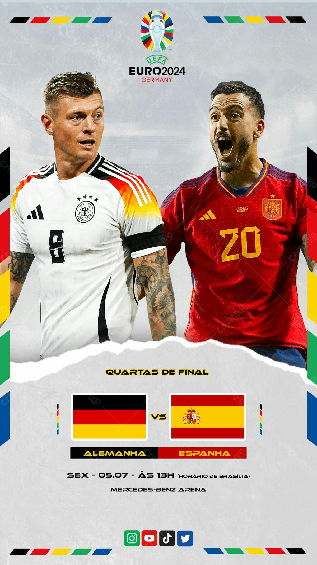 Flyer Eurocopa Alemanha x Espanha PSD Editável