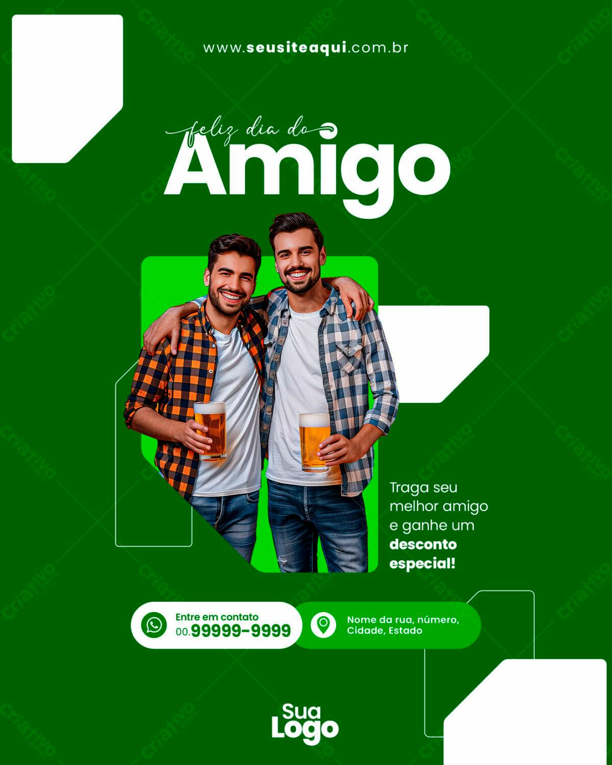 Flyer Dia do Amigo PSD Editável