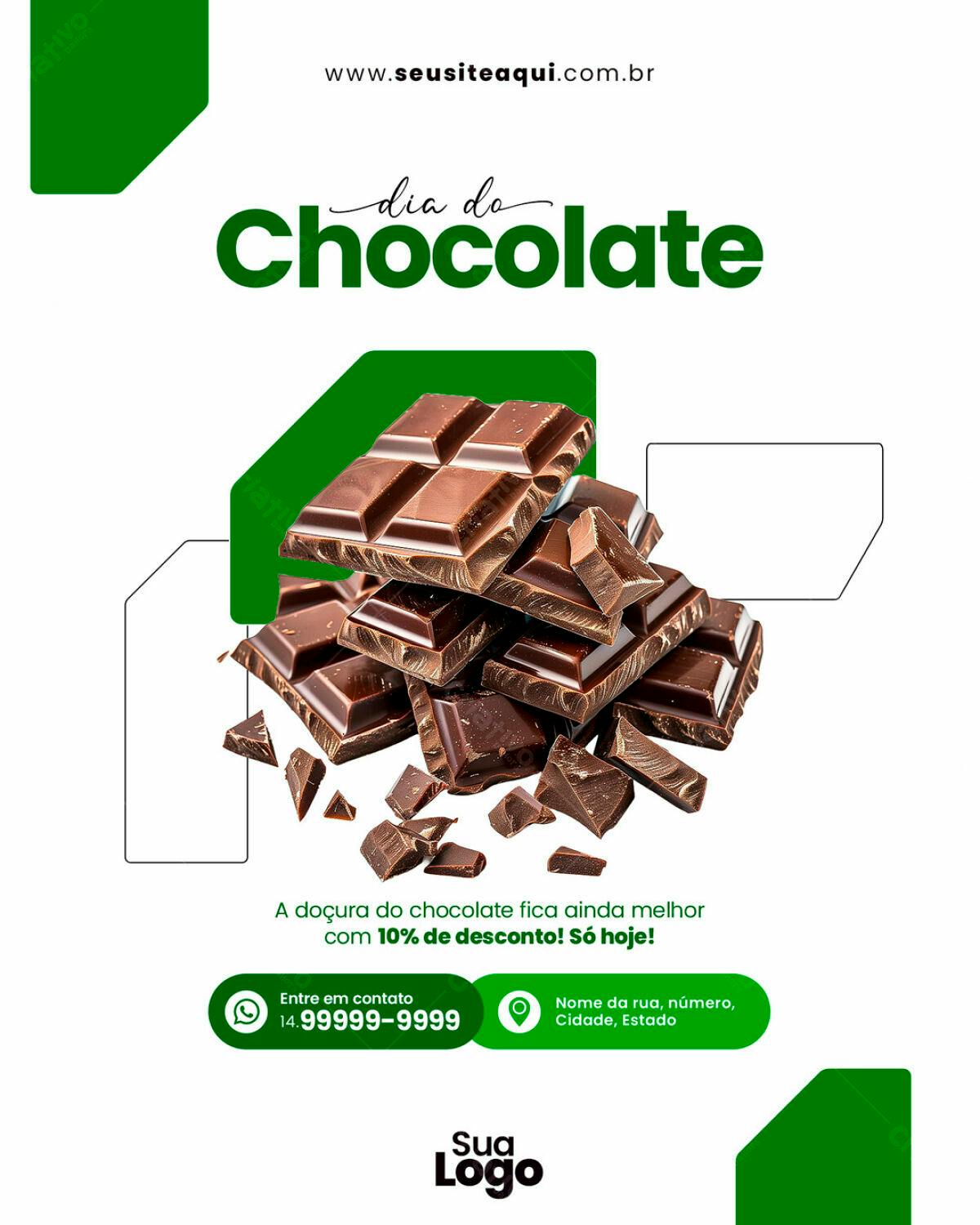 Flyer Dia do Chocolate PSD Editável