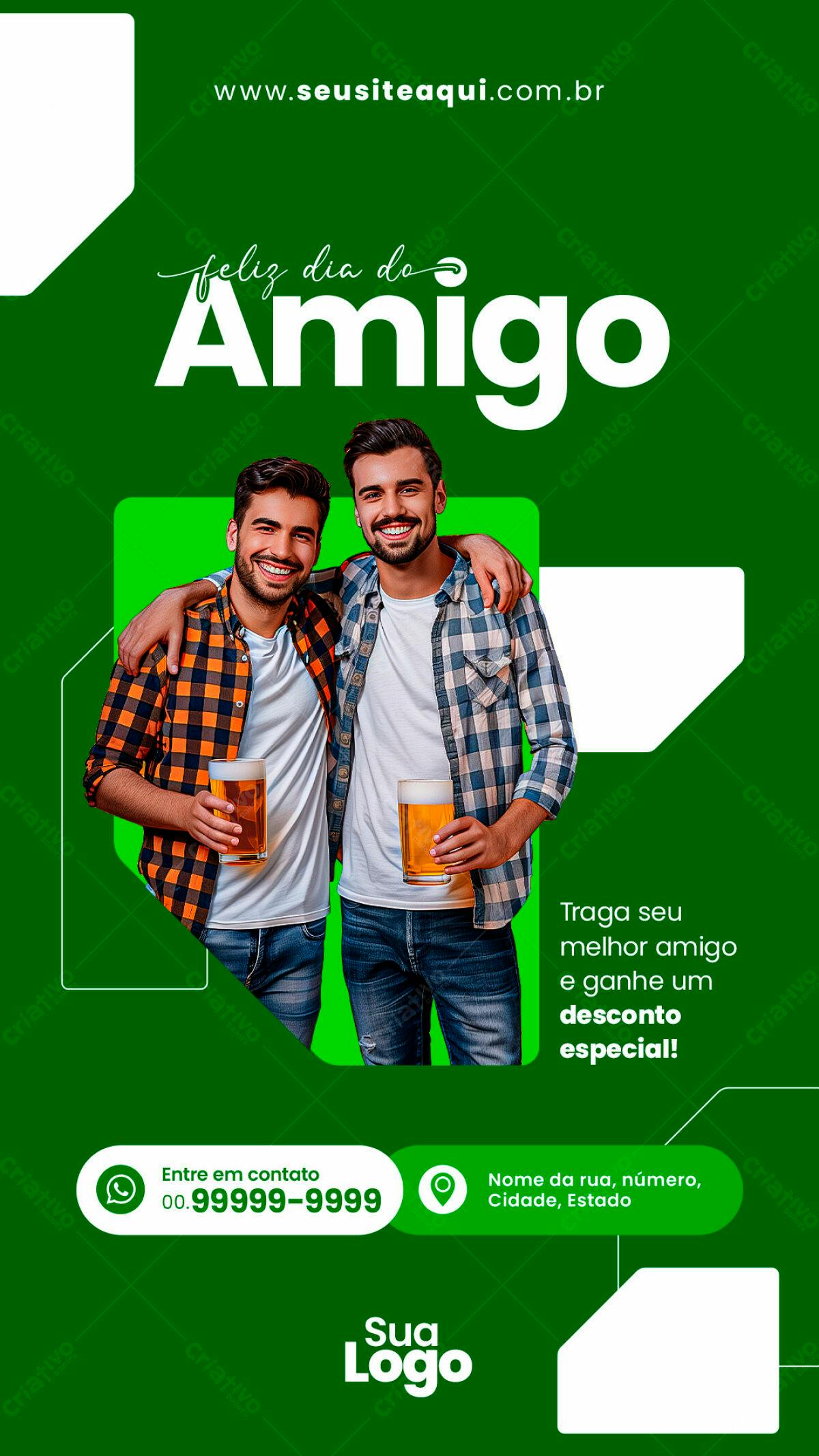 Flyer Dia do Amigo PSD Editável