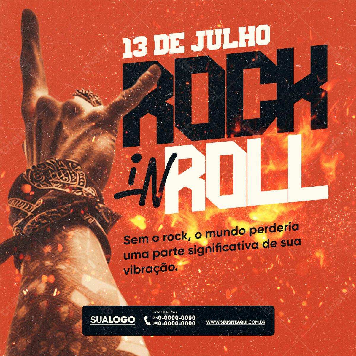 Flyer para Evento Rock n' Roll PSD Editável