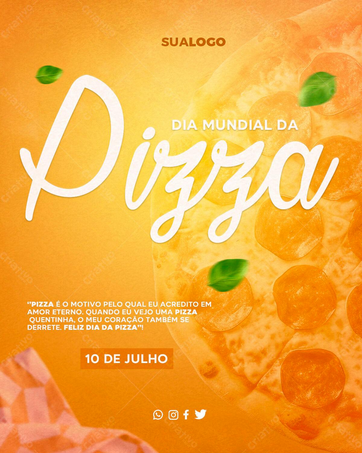 Flyer Dia Mundial da Pizza PSD Editável