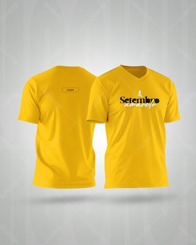 Psd Mockup De Modelo De Camiseta Setembro Amarelo Design Totalmente Editavel T Shirt Template Fully Editable 03