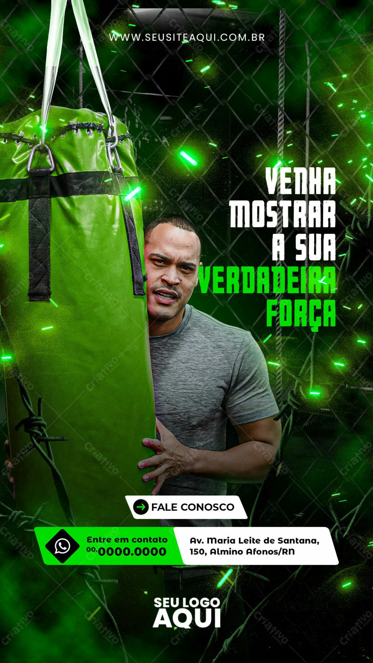Flyer Academia Treino Força PSD Editável