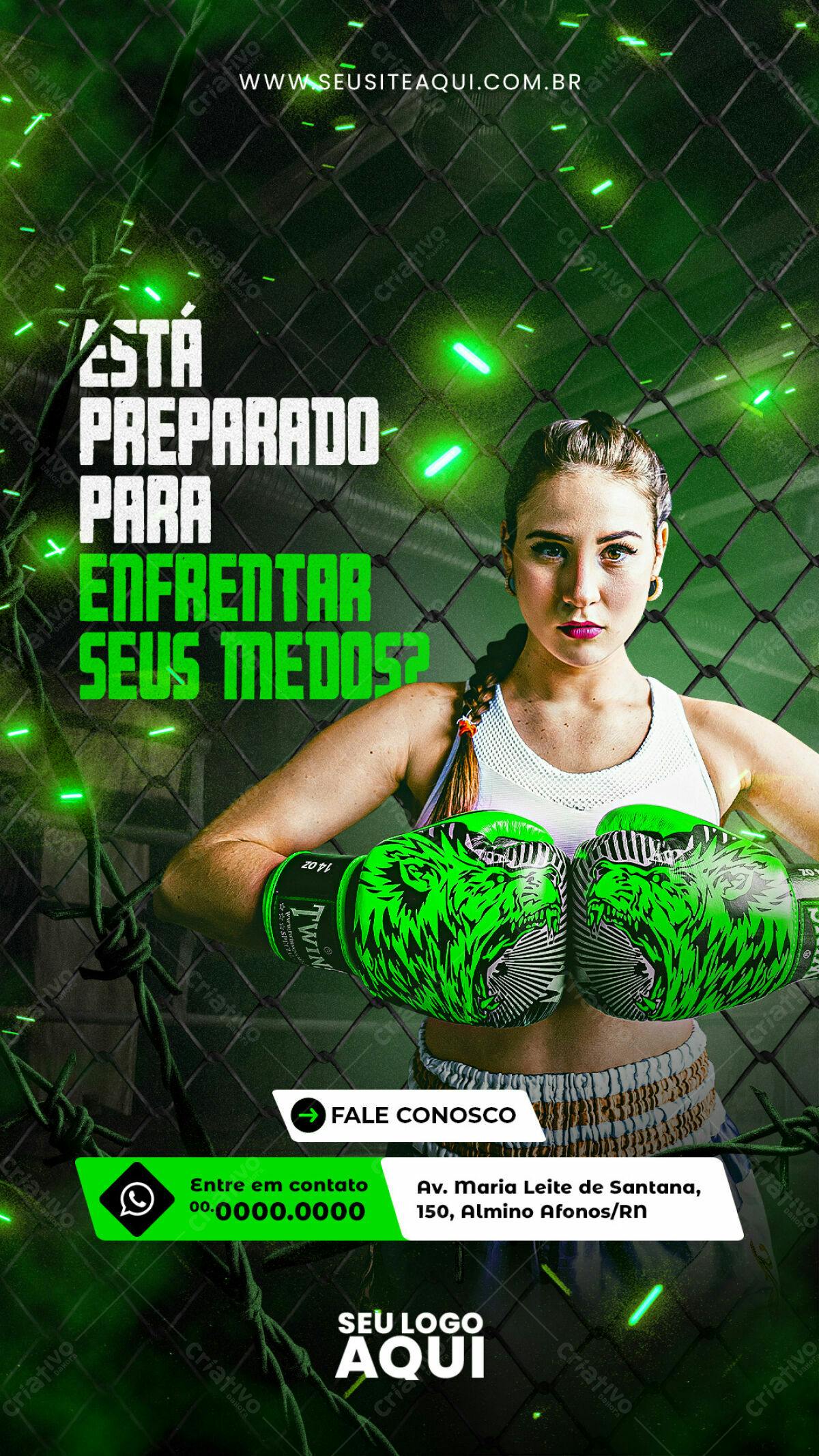 Post para Academia de Boxe PSD Editável