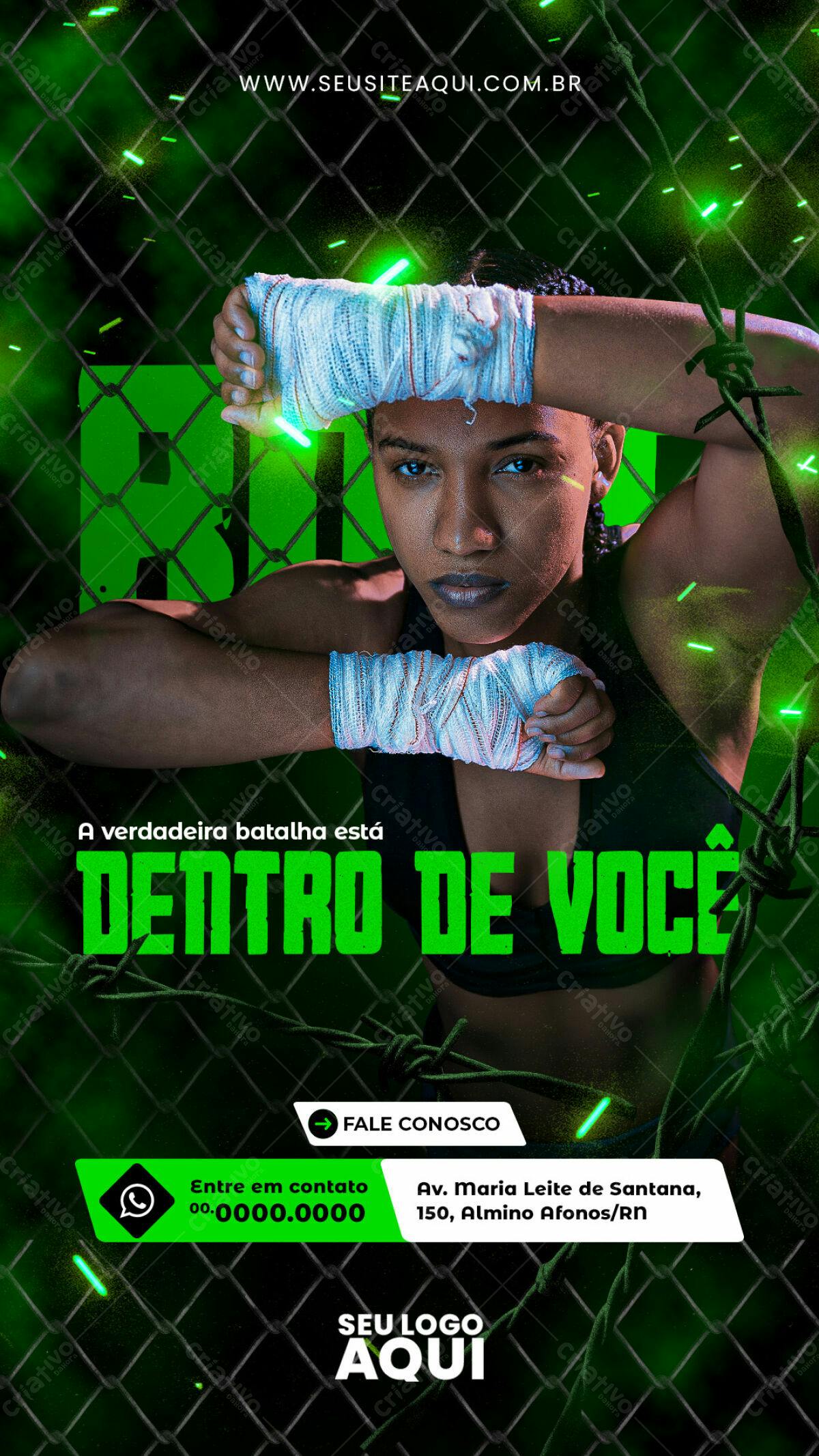 Flyer Motivacional para Treinamento de Boxe PSD Editável