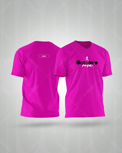 Psd Mockup De Modelo De Camiseta Outubro Rosa Design Totalmente Editavel T Shirt Template Fully Editable 03