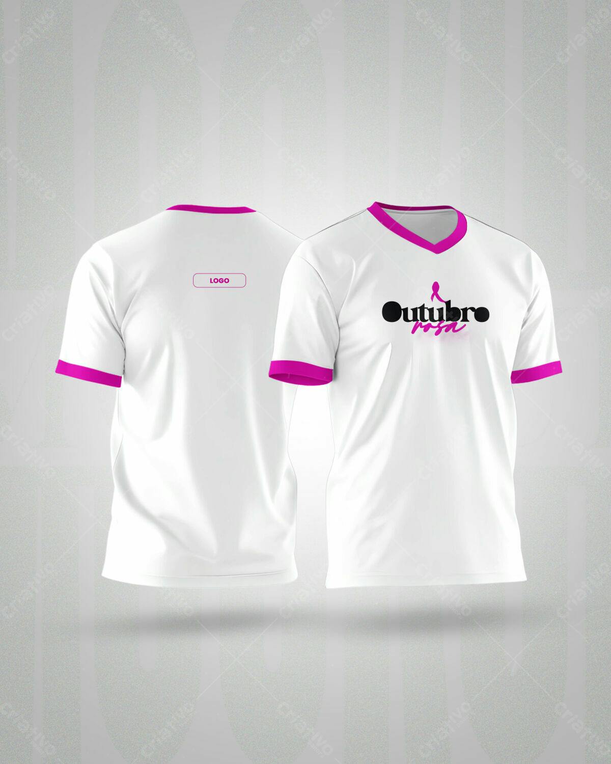 Camiseta Outubro Rosa PSD Editável