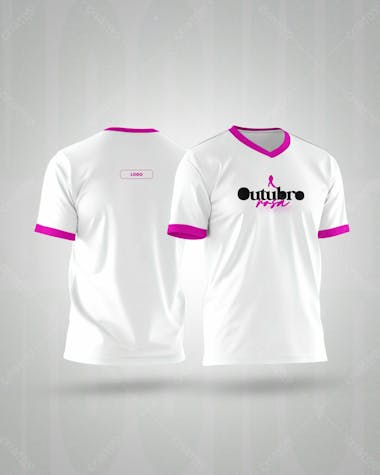 Psd mockup de modelo de camiseta outubro rosa design totalmente editavel t shirt template fully editable 04