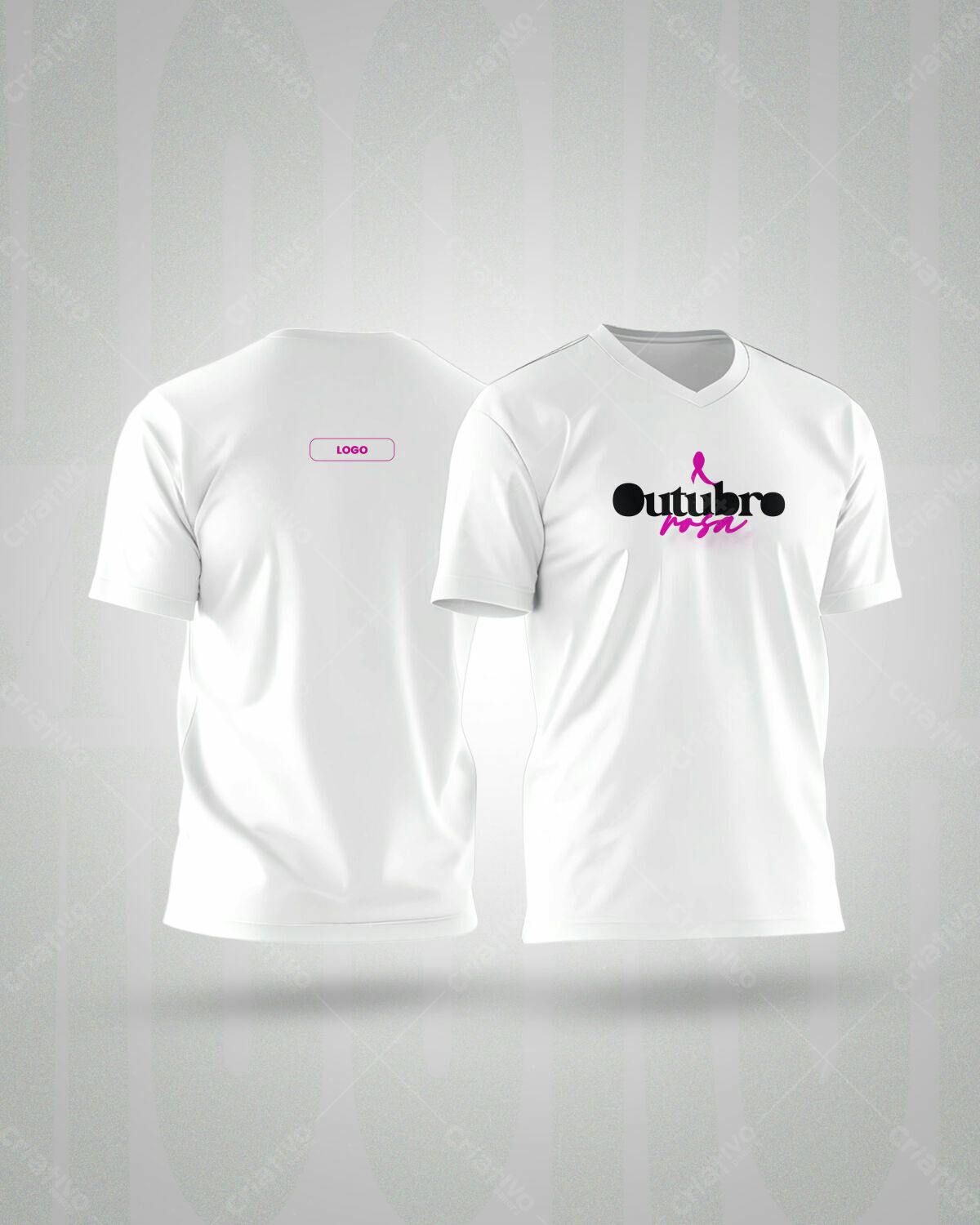 Camiseta Outubro Rosa PSD Editável
