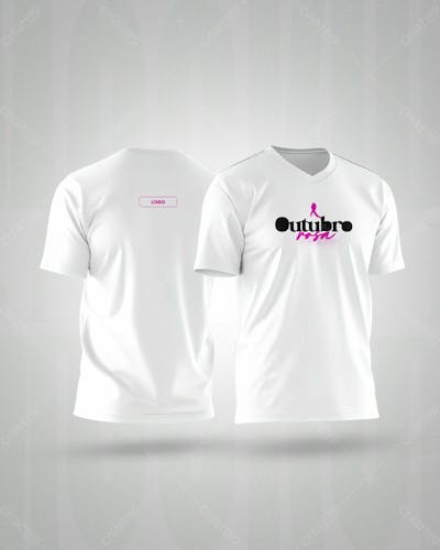 Psd Mockup De Modelo De Camiseta Outubro Rosa Design Totalmente Editavel T Shirt Template Fully Editable 05