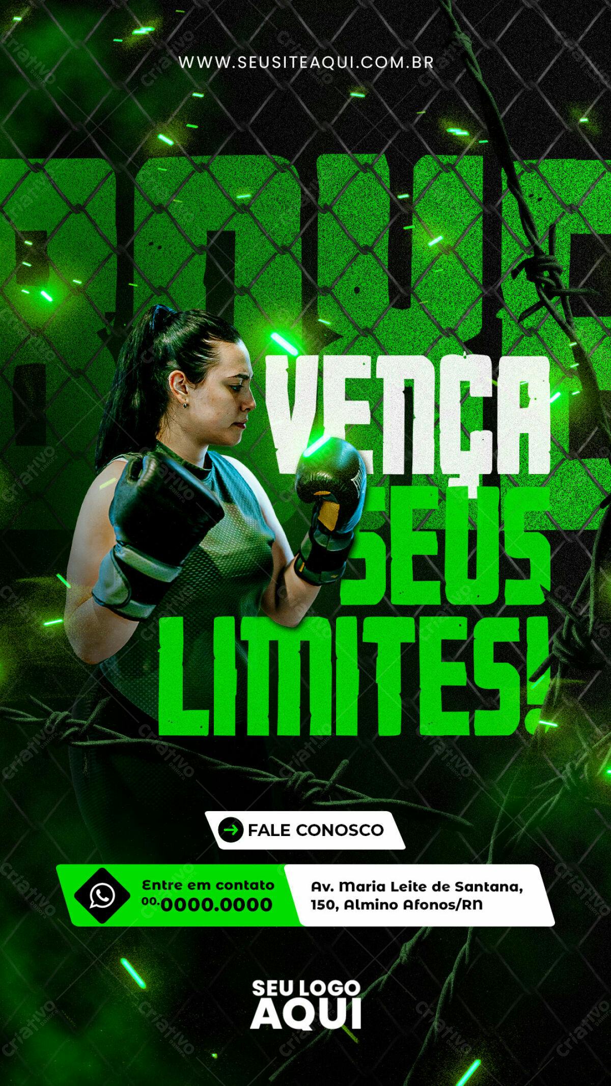 Flyer Motivacional Treino Boxe PSD Editável