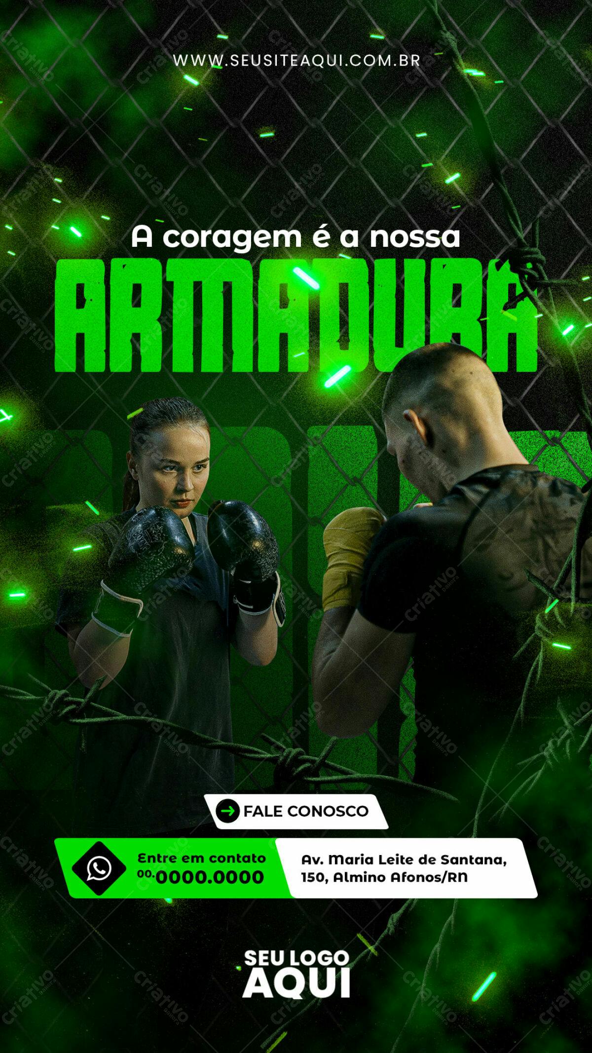 Flyer para Academia de Boxe PSD Editável