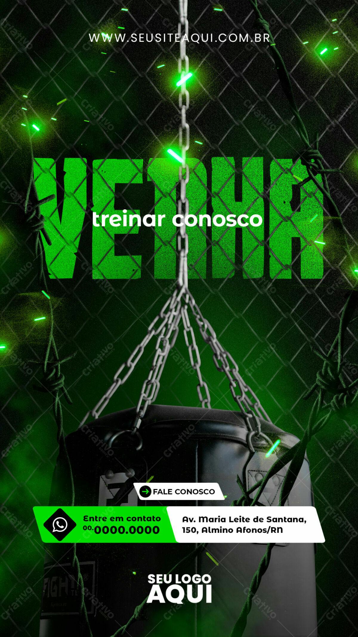 Flyer para Academia de Boxe PSD Editável