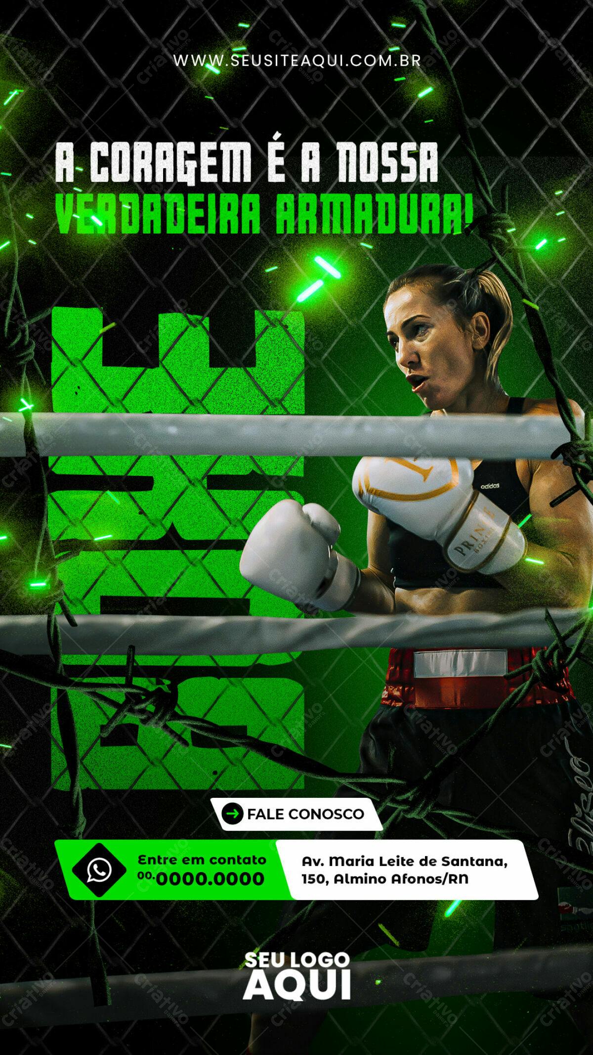 Flyer para Evento de Boxe PSD Editável