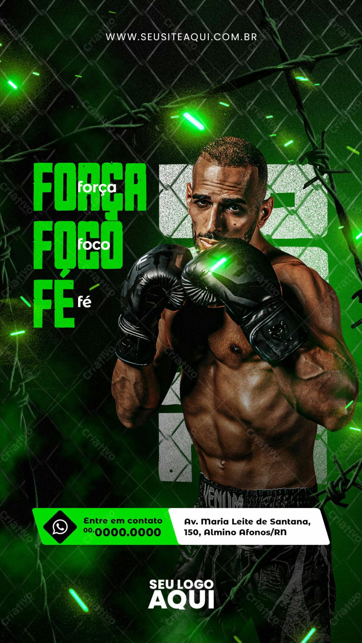 Flyer Motivacional Boxe PSD Editável