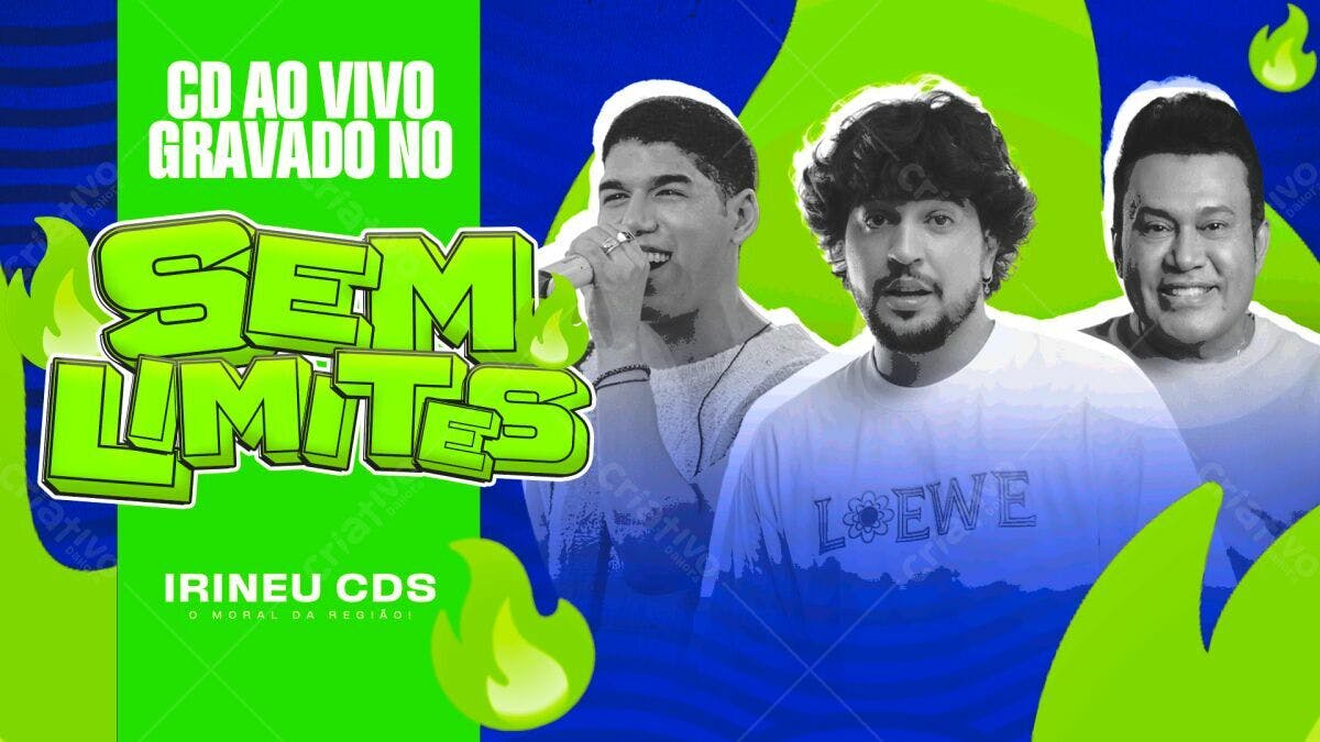 Flyer para CD Ao Vivo Irineu CDS PSD Editável