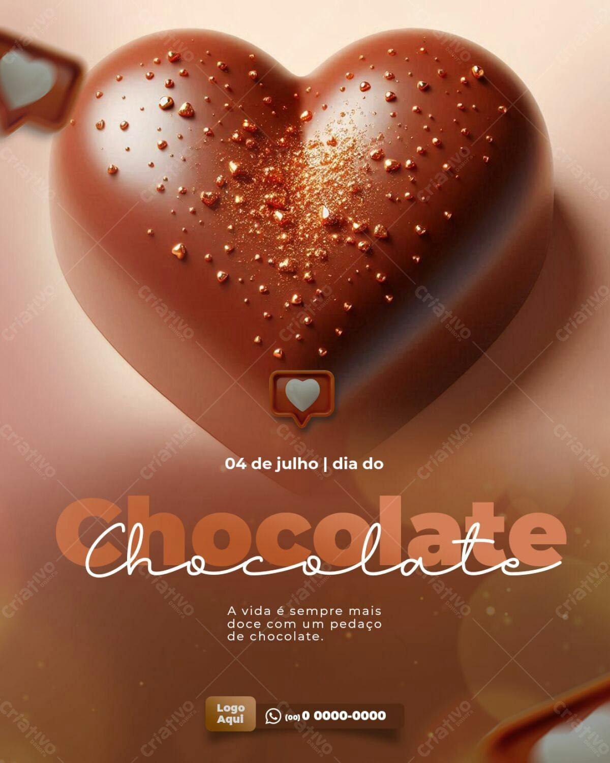 Flyer Dia do Chocolate PSD Editável