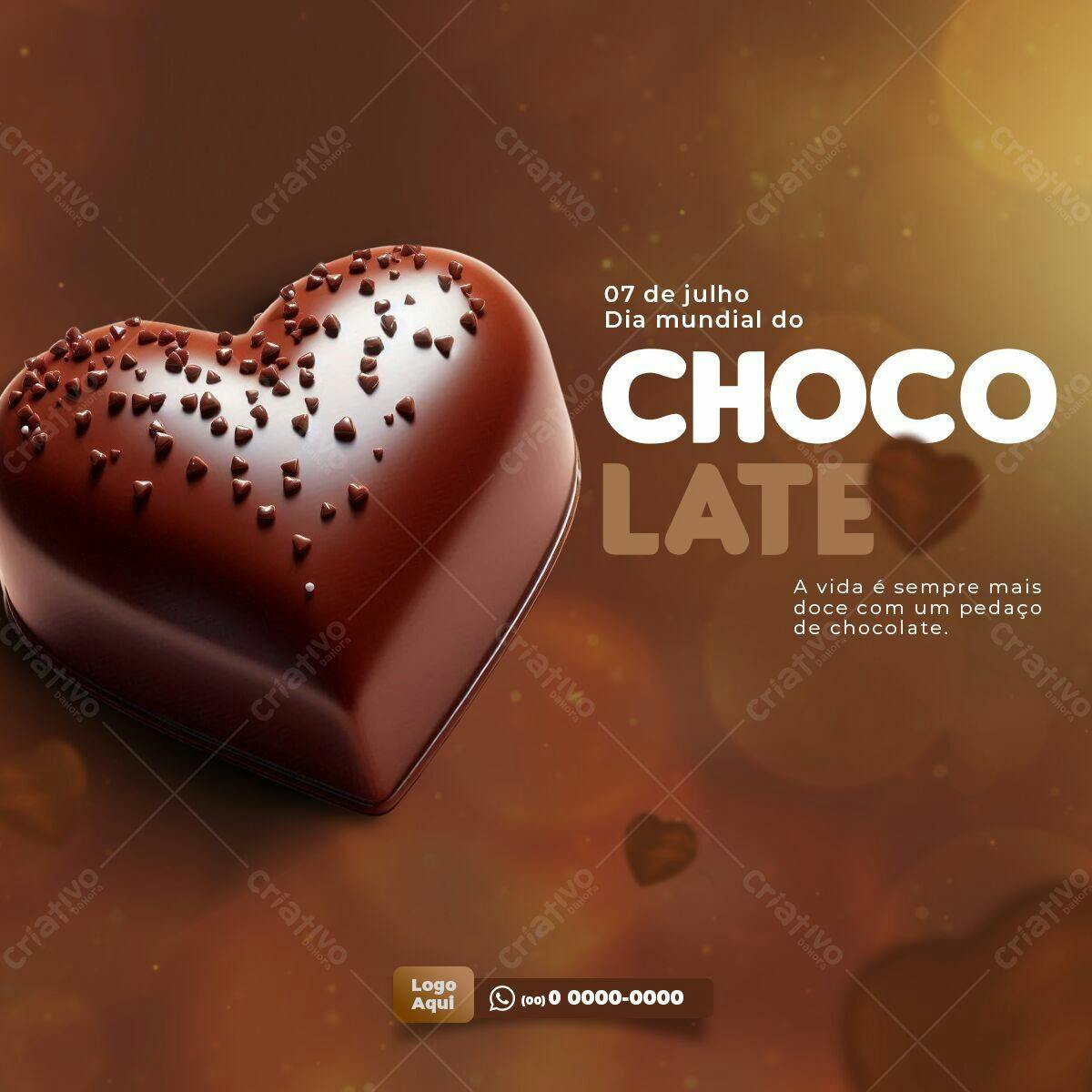 Post para Dia Mundial do Chocolate PSD Editável