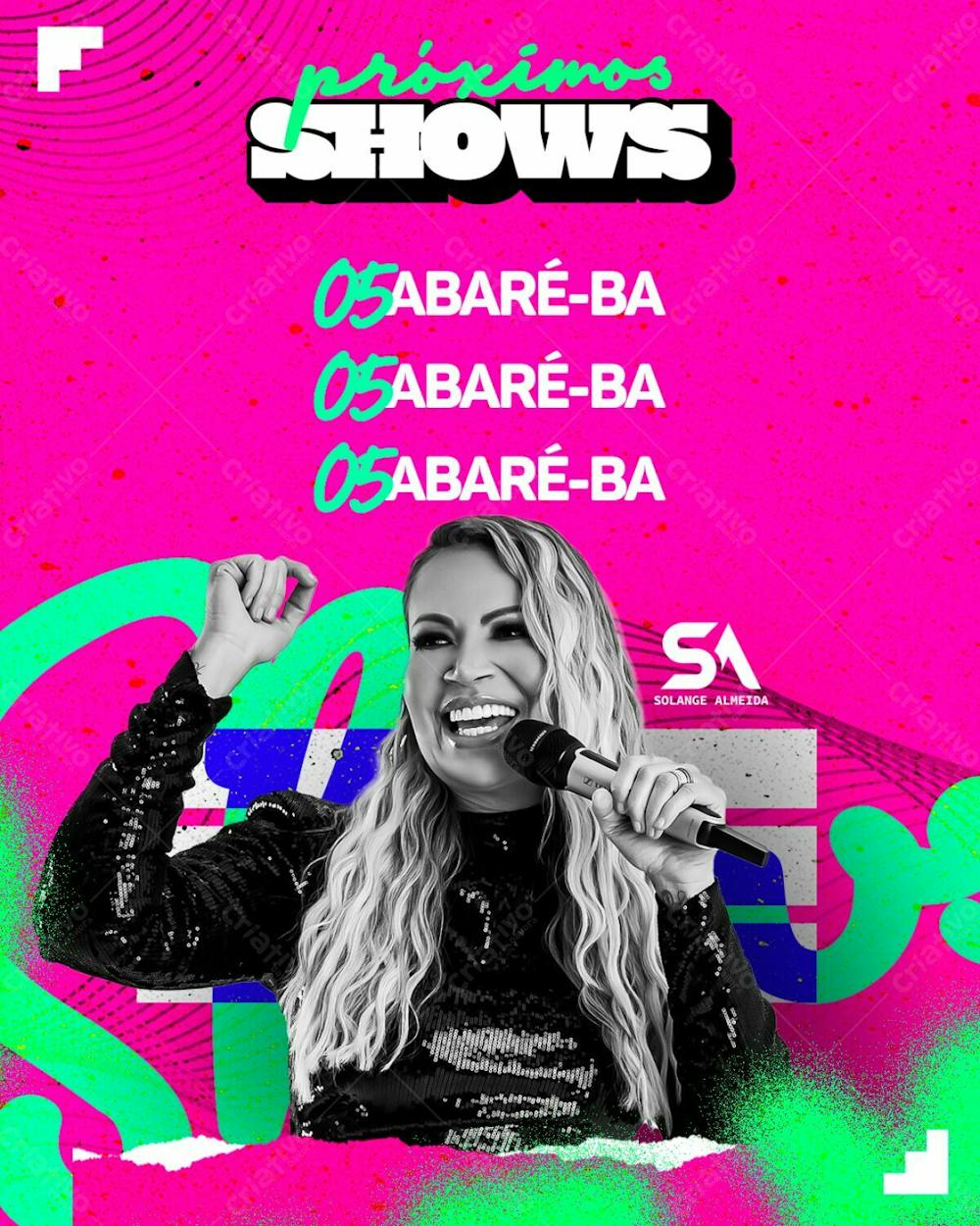 Agenda De Shows Solange Almeida Feed Psd Editável