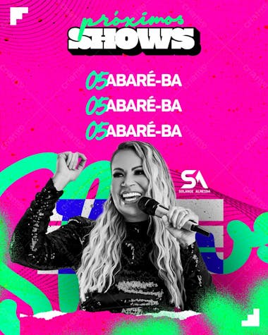 Agenda de shows solange almeida feed psd editável