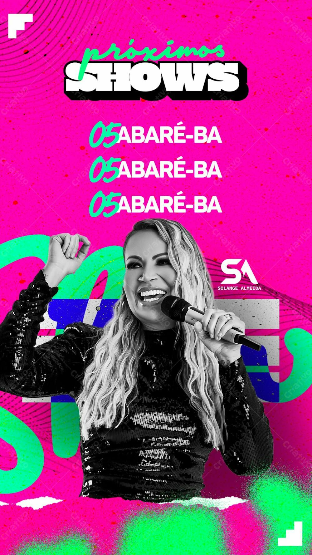 Agenda De Shows Solange Almeida Stories Psd Editável