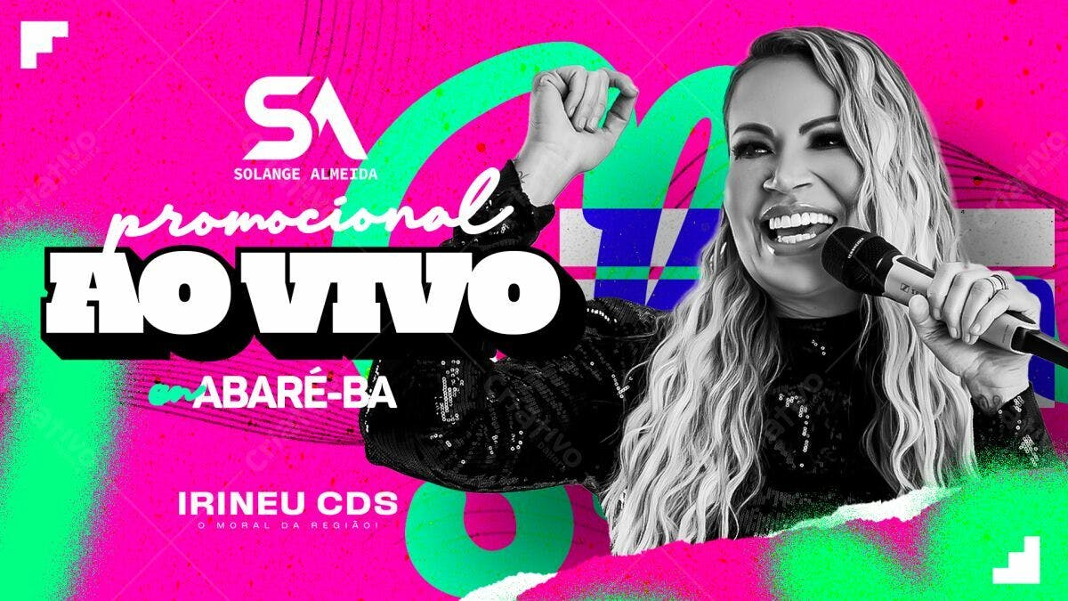 Flyer Show Solange Almeida em ABARÉ-BA PSD Editável