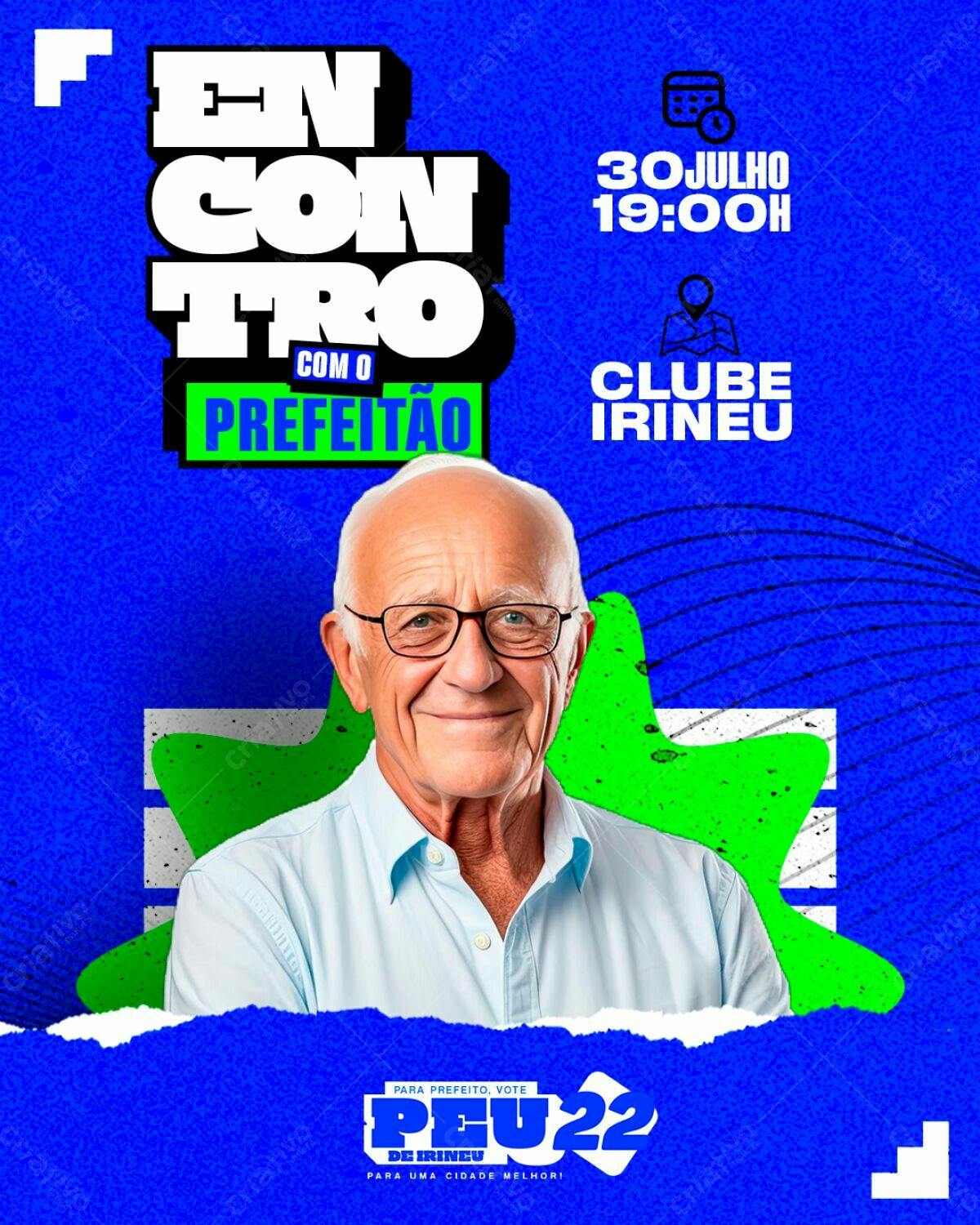 Flyer Encontro com o Prefeito PSD Editável