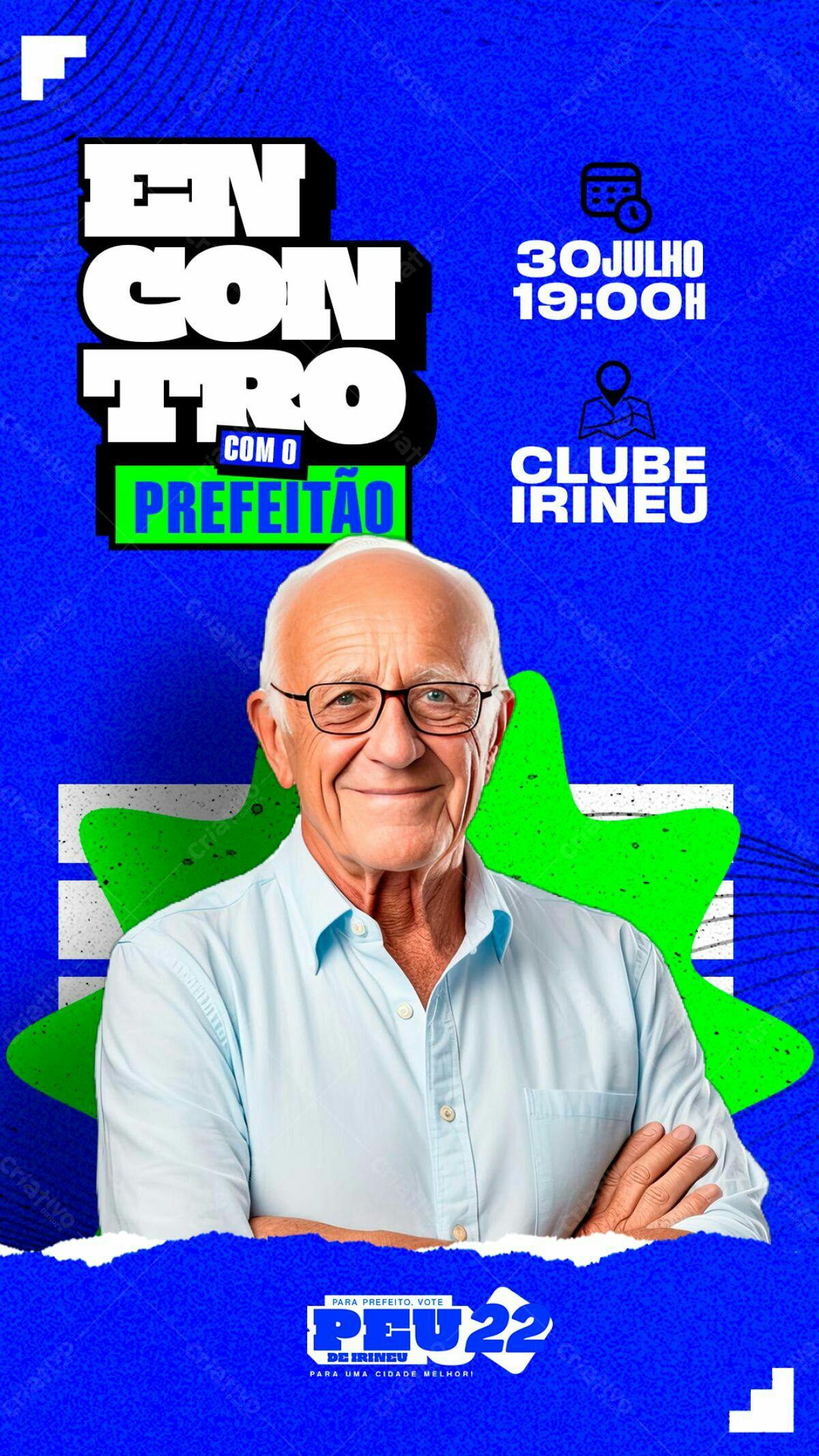 Flyer Encontro com o Prefeito PSD Editável