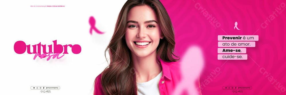 Outubro Rosa Mês De Conscientização Sobre O Câncer De Mama Social Media Flyer Psd Editável A 4