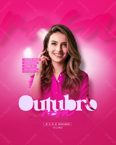 Outubro rosa mês de conscientização sobre o câncer de mama social media flyer psd editável b 1