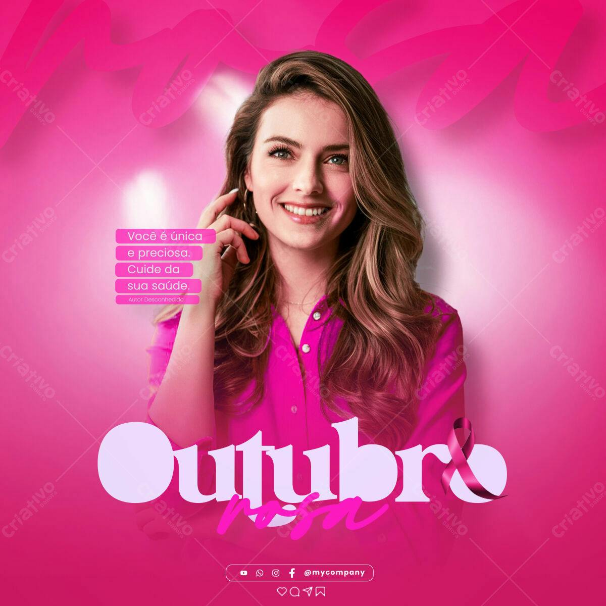 Postagem Outubro Rosa PSD Editável