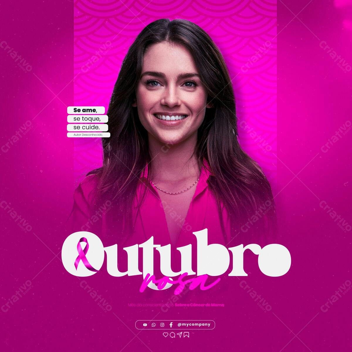 Post para Outubro Rosa PSD Editável