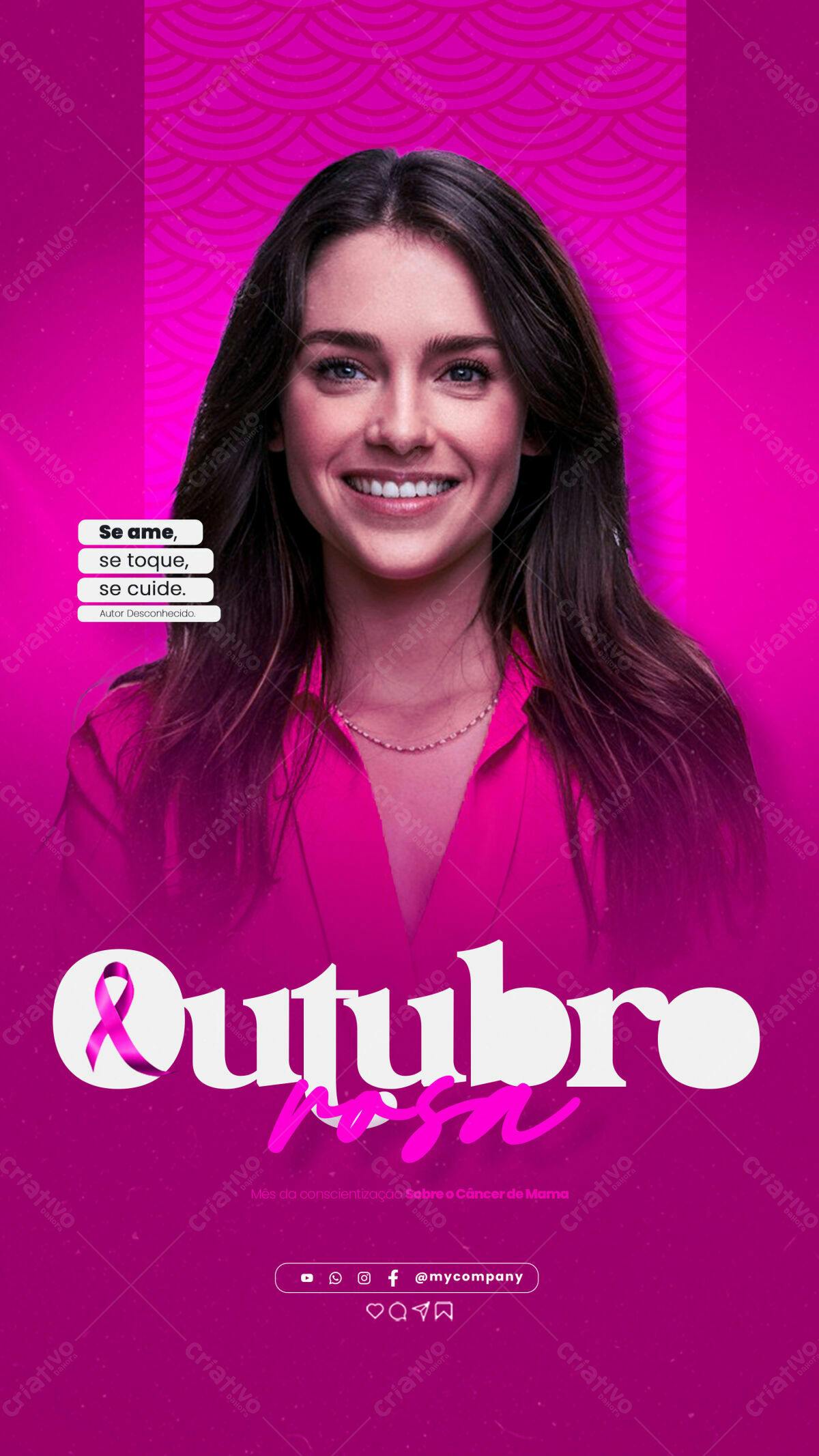 Flyer Outubro Rosa PSD Editável
