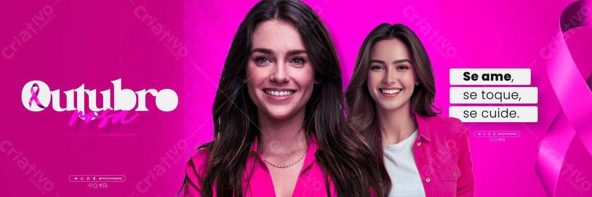 Banner Outubro Rosa PSD Editável