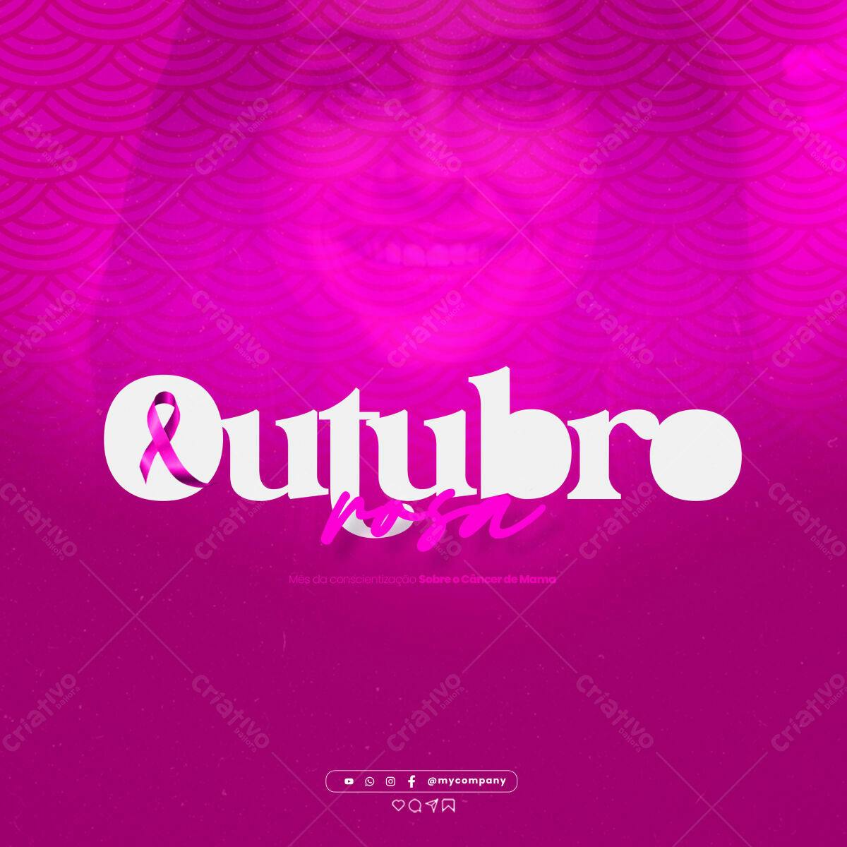 Post para Outubro Rosa PSD Editável