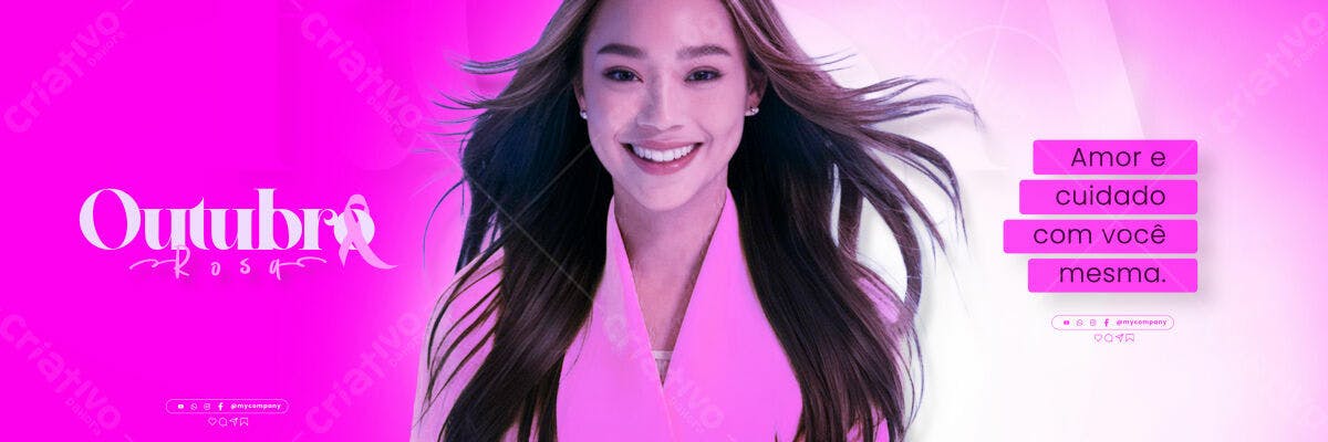Banner Outubro Rosa PSD Editável