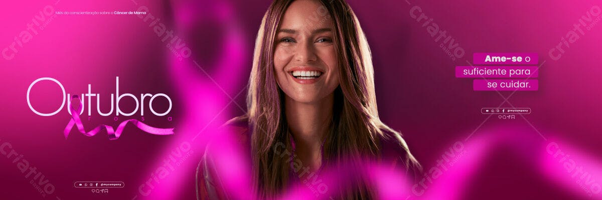Banner Outubro Rosa PSD Editável
