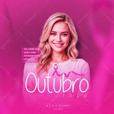 Outubro rosa mês de conscientização sobre o câncer de mama social media flyer psd editável f 2