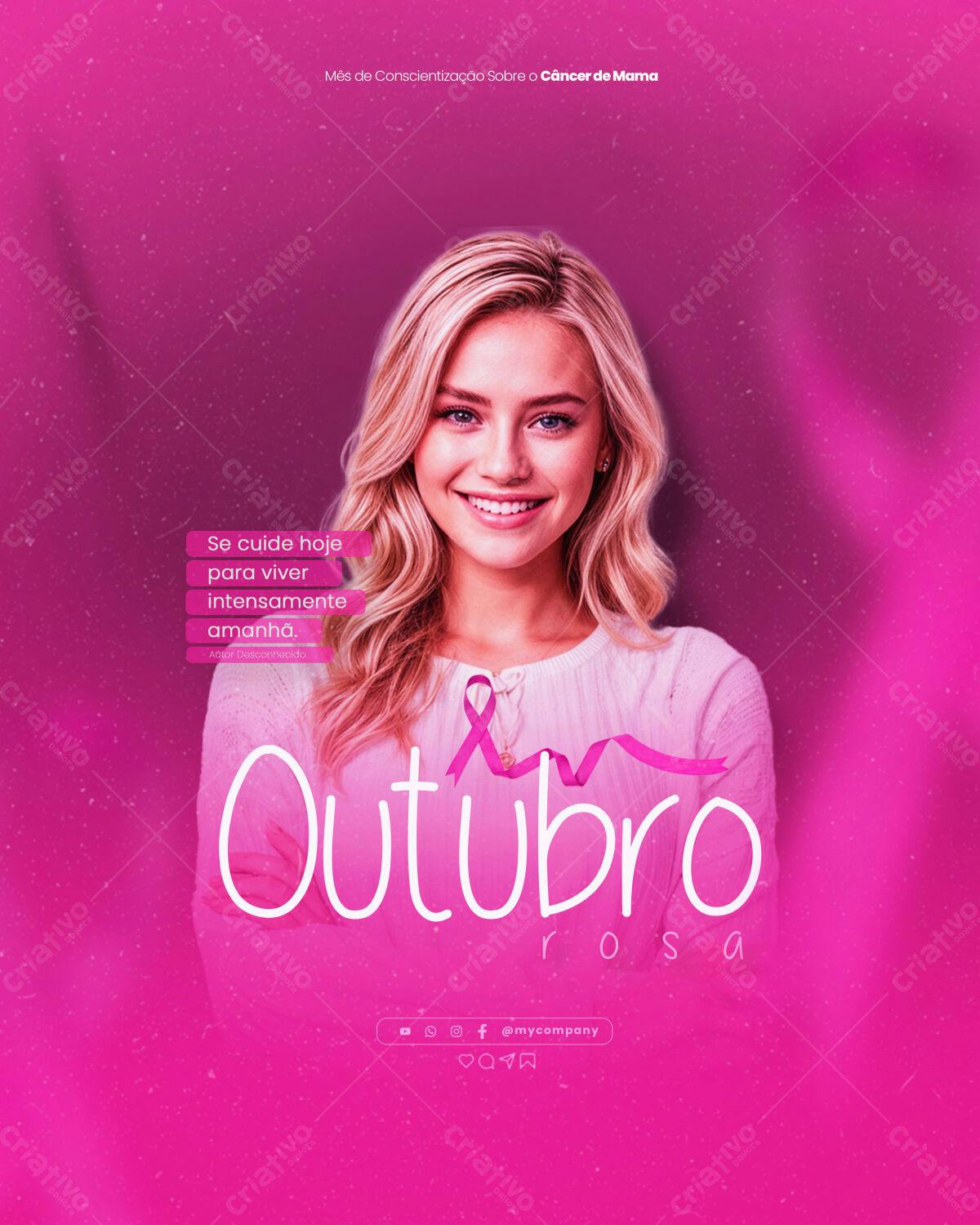 Post para Outubro Rosa PSD Editável