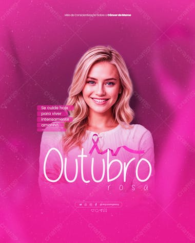 Outubro rosa mês de conscientização sobre o câncer de mama social media flyer psd editável f 1