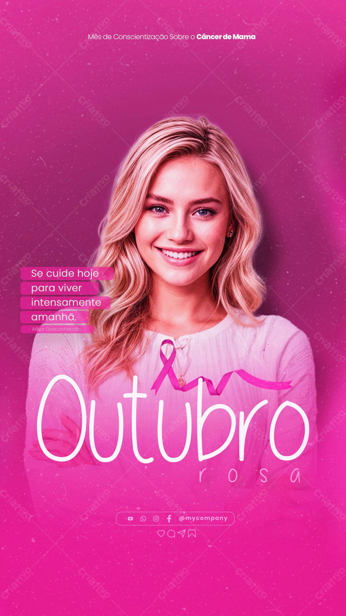 Flyer Outubro Rosa PSD Editável