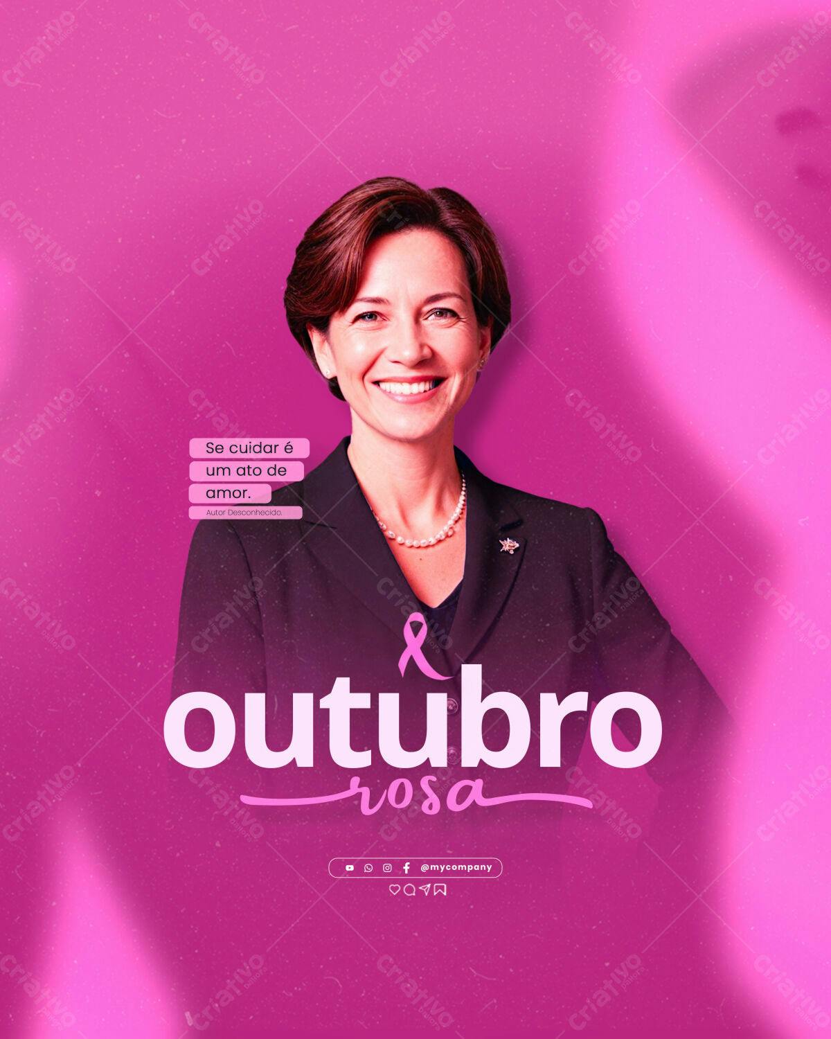 Post para Outubro Rosa PSD Editável