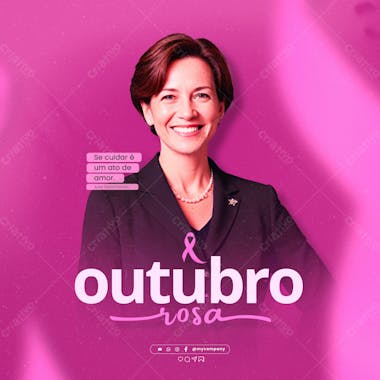 Outubro rosa mês de conscientização sobre o câncer de mama social media flyer psd editável g 2