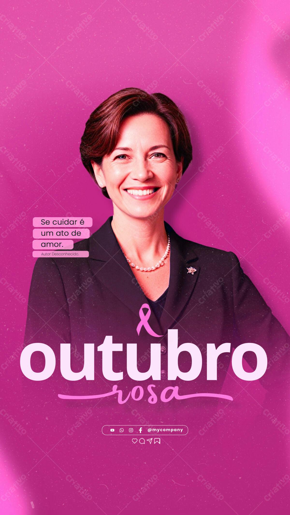 Post para Outubro Rosa PSD Editável