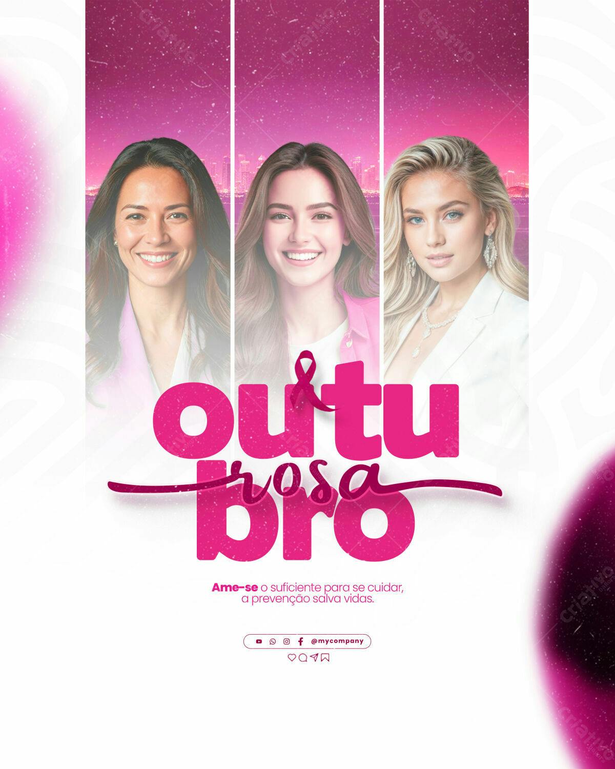 Flyer Outubro Rosa PSD Editável