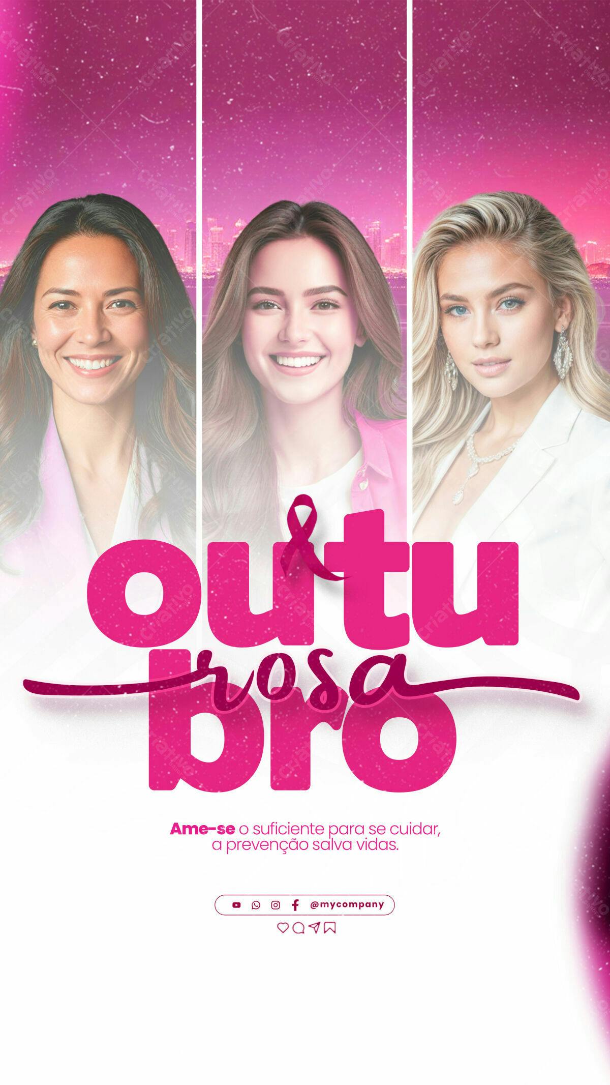 Flyer Outubro Rosa PSD Editável