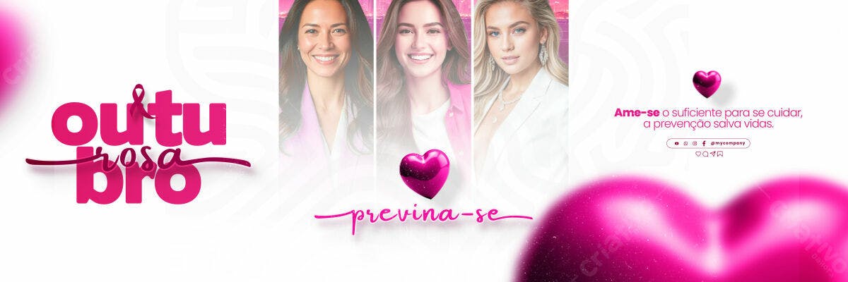 Banner Outubro Rosa PSD Editável