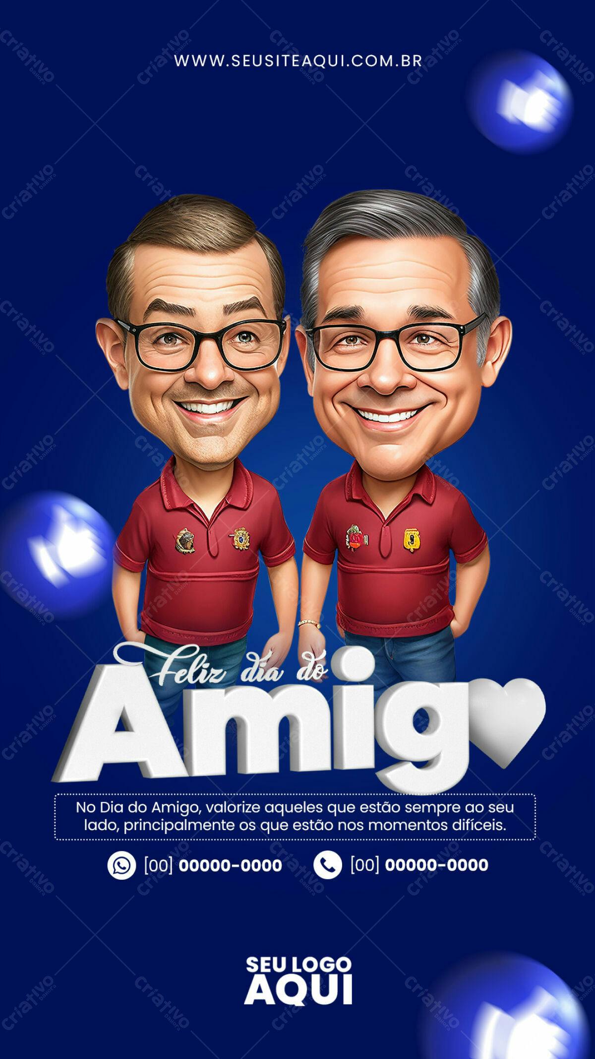 Flyer Dia do Amigo PSD Editável