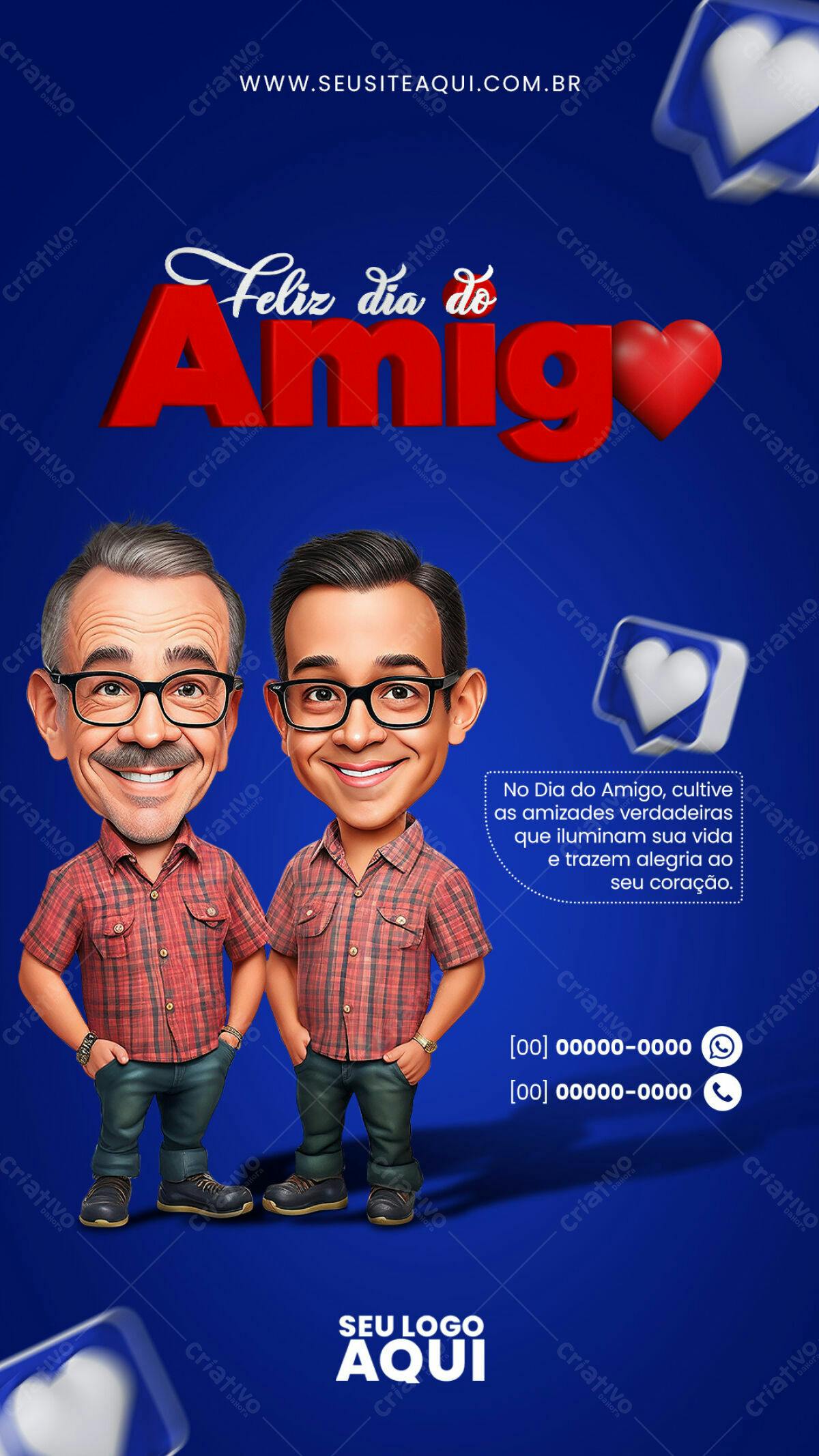 Flyer Dia do Amigo PSD Editável